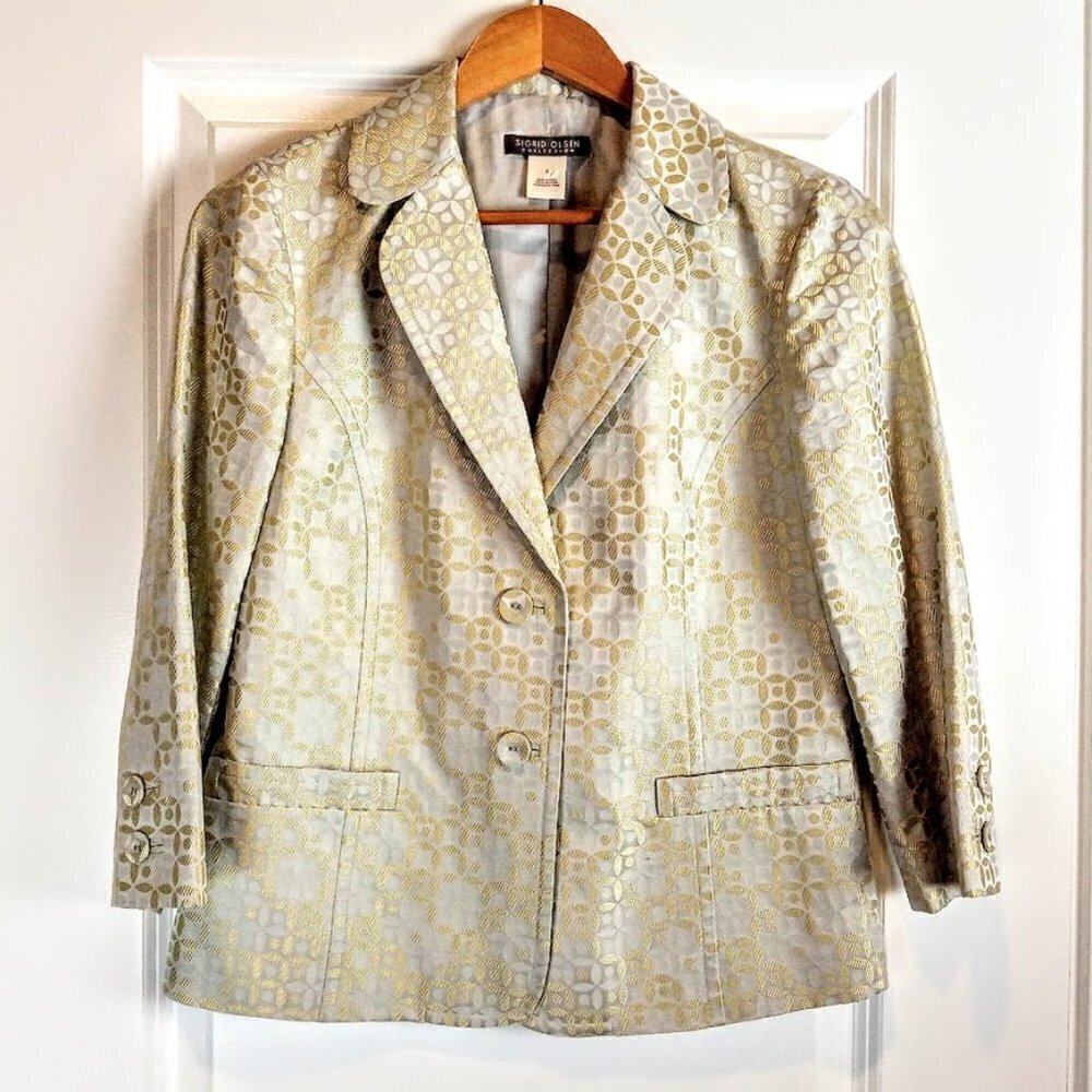 Sigrid Olsen Collection Orchid Moon Cotton Silk Blazer